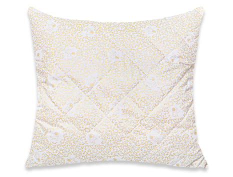 Подушка стьобана 70*70 мікрофібра/холлофайбер (бежева з овечками) без блискавки