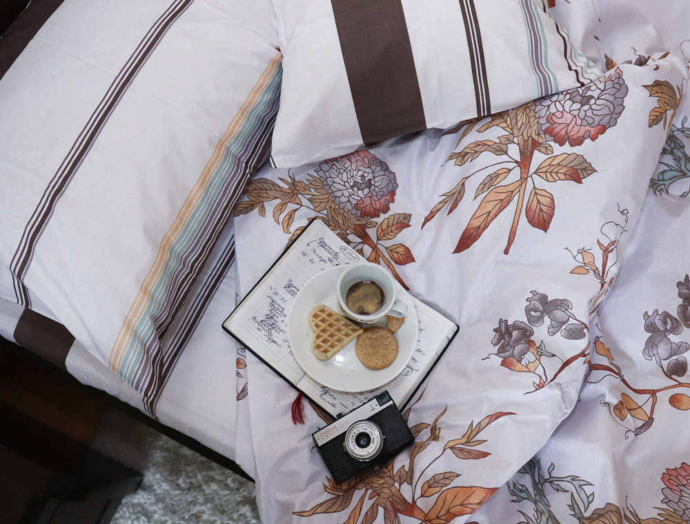 Полуторний набір постільної білизни 150*220 із Бязі "Gold" №152814AB Черешенка™