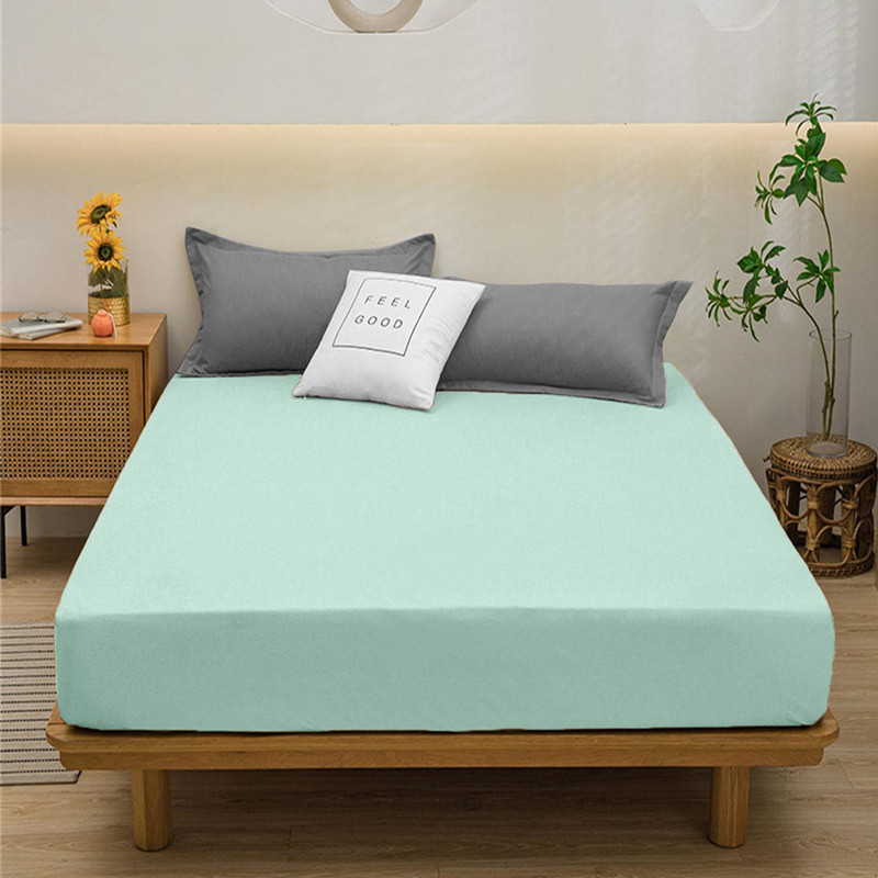 Простынь на резинке (140*200*25) мятная №1053