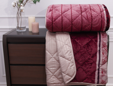 Полуторное флисовое стёганое покрывало №55053