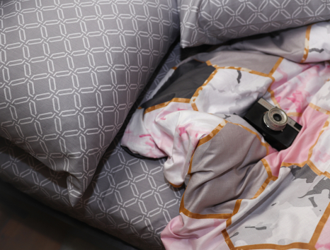 Двоспальний набір постільної білизни 180*220 із Сатину №027AB Черешенка™