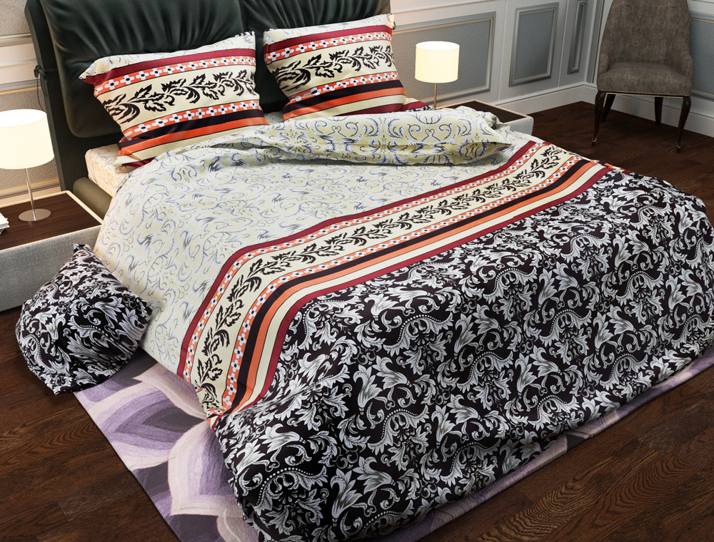 Ткань для постельного белья Бязь "Gold" Lux "Вензельная вышивка" GL2891R