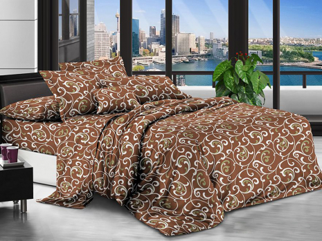 Тканина для постільної білизни Поліестер 75 PL5400brown (60м)