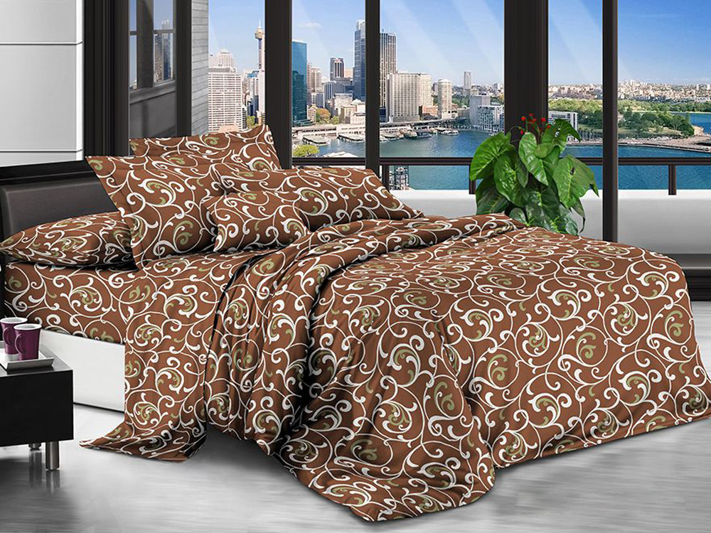 Тканина для постільної білизни Поліестер 75 PL5400brown (60м)