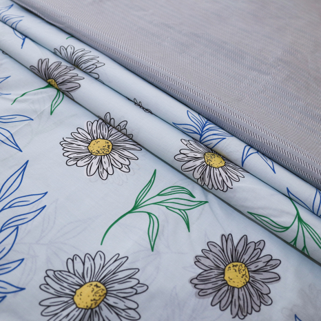 Тканина для постільної білизни Бязь "Gold" Lux "Рай" GL15380blue (A+B) - (50м+50м)