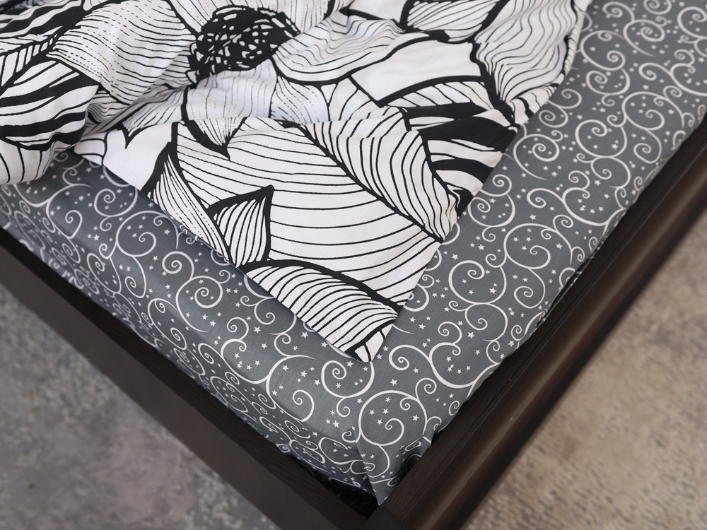 Полуторный набор постельного белья 150*220 из Сатина №22174AB Черешенка™