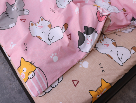 Полуторний набір постільної білизни 150*220 із Бязі "Gold" №168912AB Черешенка™