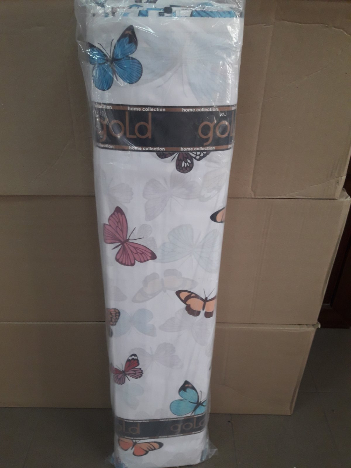 Тканина для постільної білизни Бязь "Gold" Lux "Веселка з метеликів" GL844A