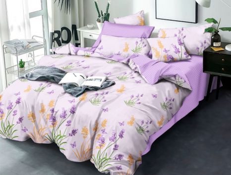 Полуторний набір постільної білизни 150*220 із Бязі "Gold" №157621AB Черешенка™