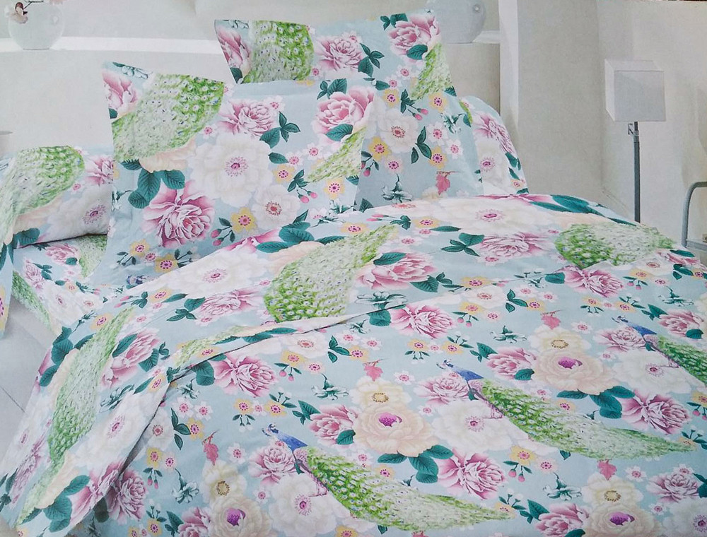 Ткань для постельного белья Бязь "Gold" Lux "Розовые розы" GL4045