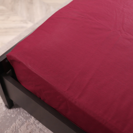 Простирадло на резинці (90*200*25) бордового кольору №661564