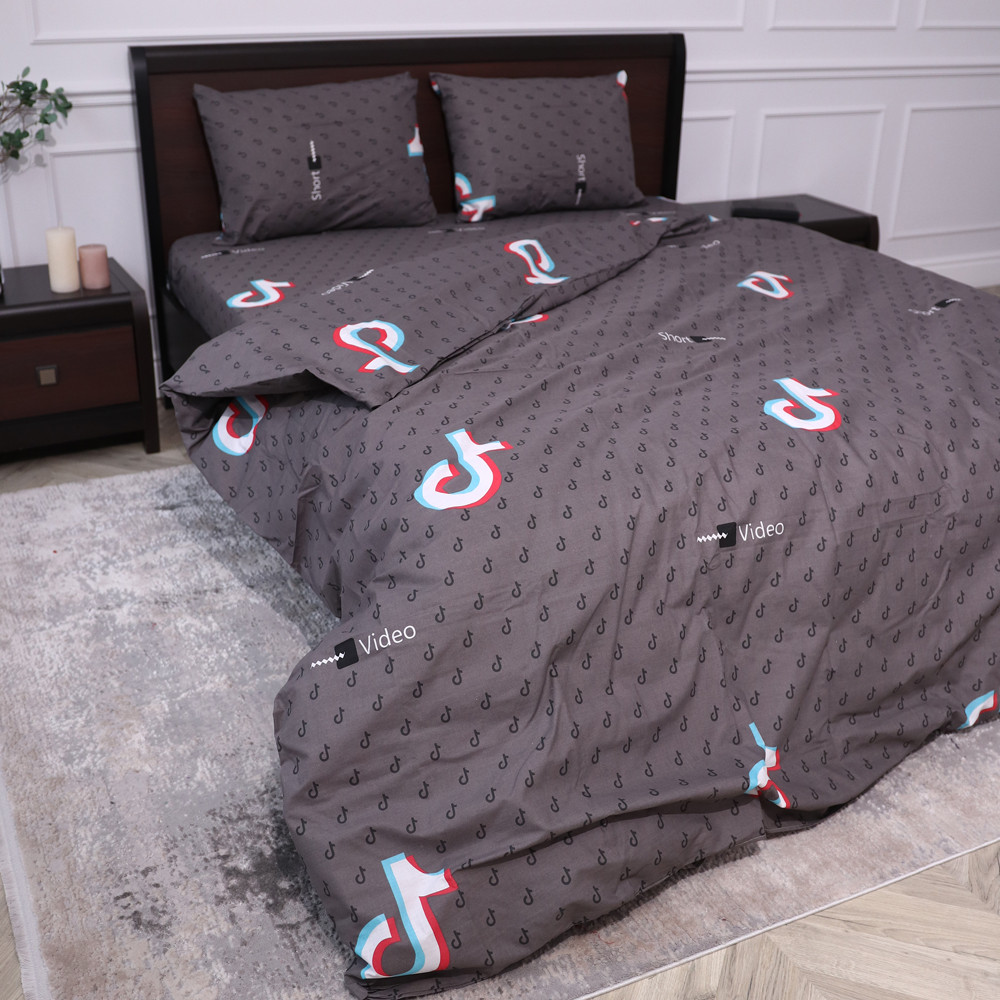 Полуторний набір постільної білизни 150*220 із Бязі "Gold" №153798 Черешенка™