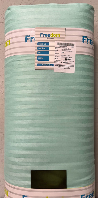 Ткань для постельного белья Страйп-сатин ST-AST-0537 K.MINT (30м)