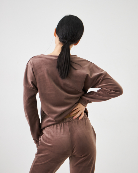 Жіночий велюровий костюм (Розмір L) шоколад №20222151