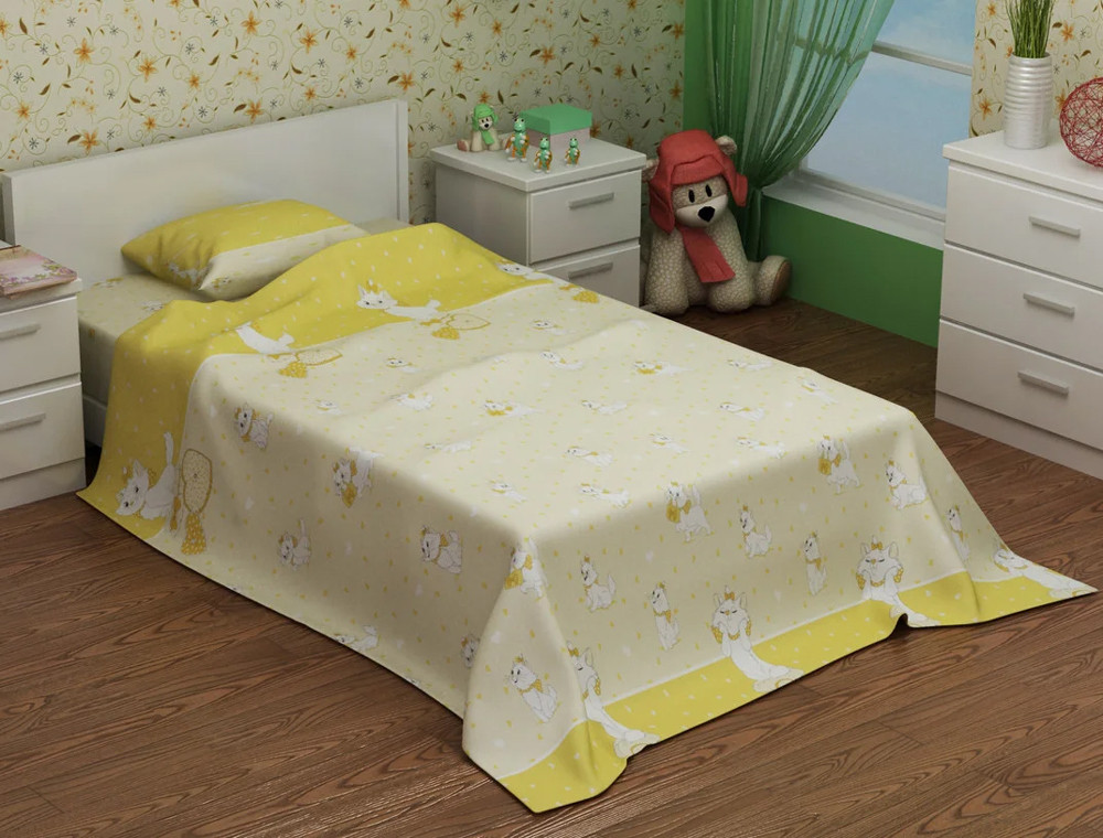 Ткань для постельного белья Бязь "Gold" Lux детская GLB9520yellow