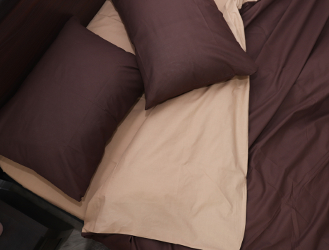 Двуспальный набор однотонного постельного белья 180*220 из Бязи "Gold" №155513AB Черешенка™