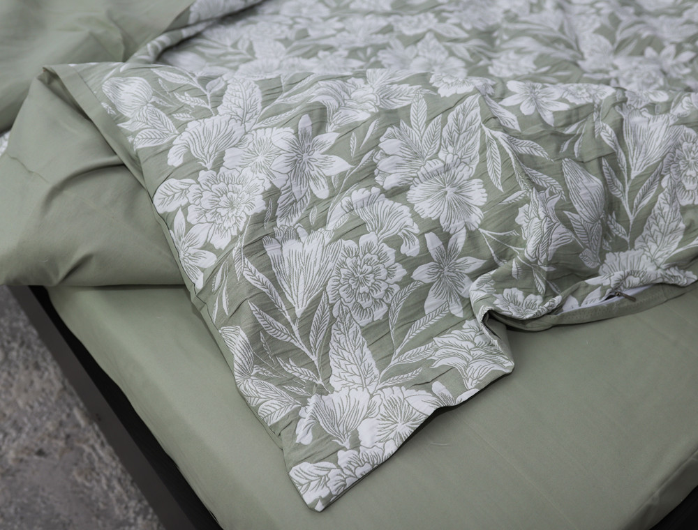 Євро-максі набір постільної білизни 200*230 із Мусліну №600-07 Черешенка™