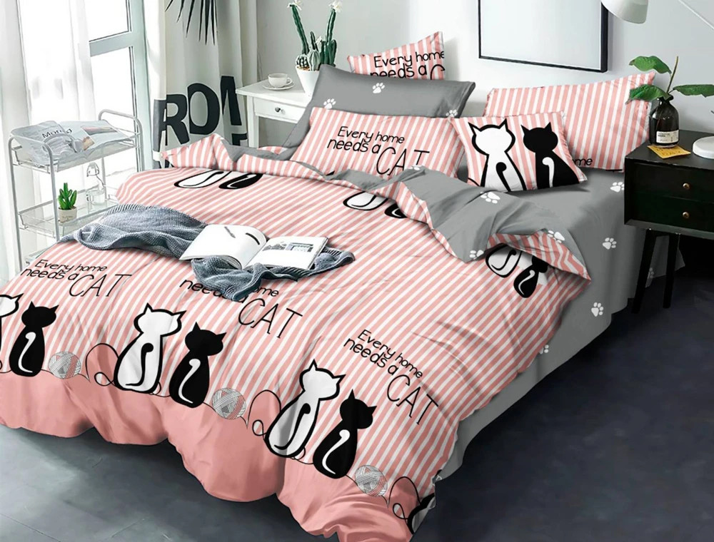 Євро-максі набір постільної білизни 200*220 із Бязі "Gold" з простирадлом на резинці №144945AB Черешенка™