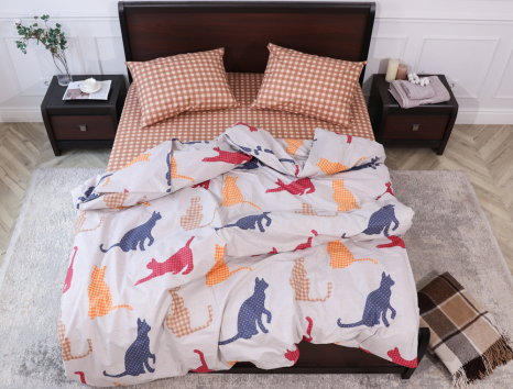 Двоспальний набір постільної білизни 180*220 із Бязі "Gold" №15942AB Черешенка™