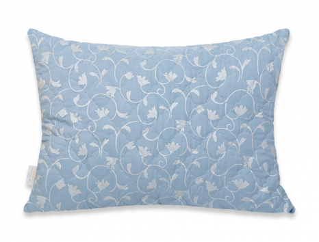 Подушка стьобана 50*70 мікрофібра/холлофайбер (блакитна) без блискавки