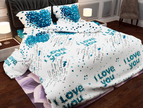 Ткань для постельного белья Бязь "Gold" Lux GL3682blue