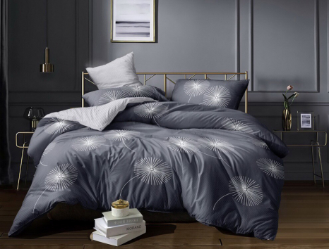 Полуторний набір постільної білизни 150*220 із Сатину №1904AB Черешенка™