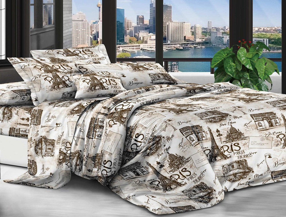 Євро набір постільної білизни 200*220 із полікотону №204032 Черешенька™