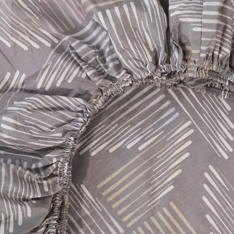 Простирадло на резинці (160*200*25) сіре з абстрактним принтом №661226