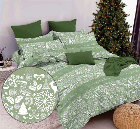 Тканина для постільної білизни Бязь "Gold" Lux GL11400green