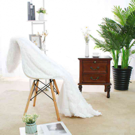 Євро-максі покривало-плед "травка" (240*220) - біле