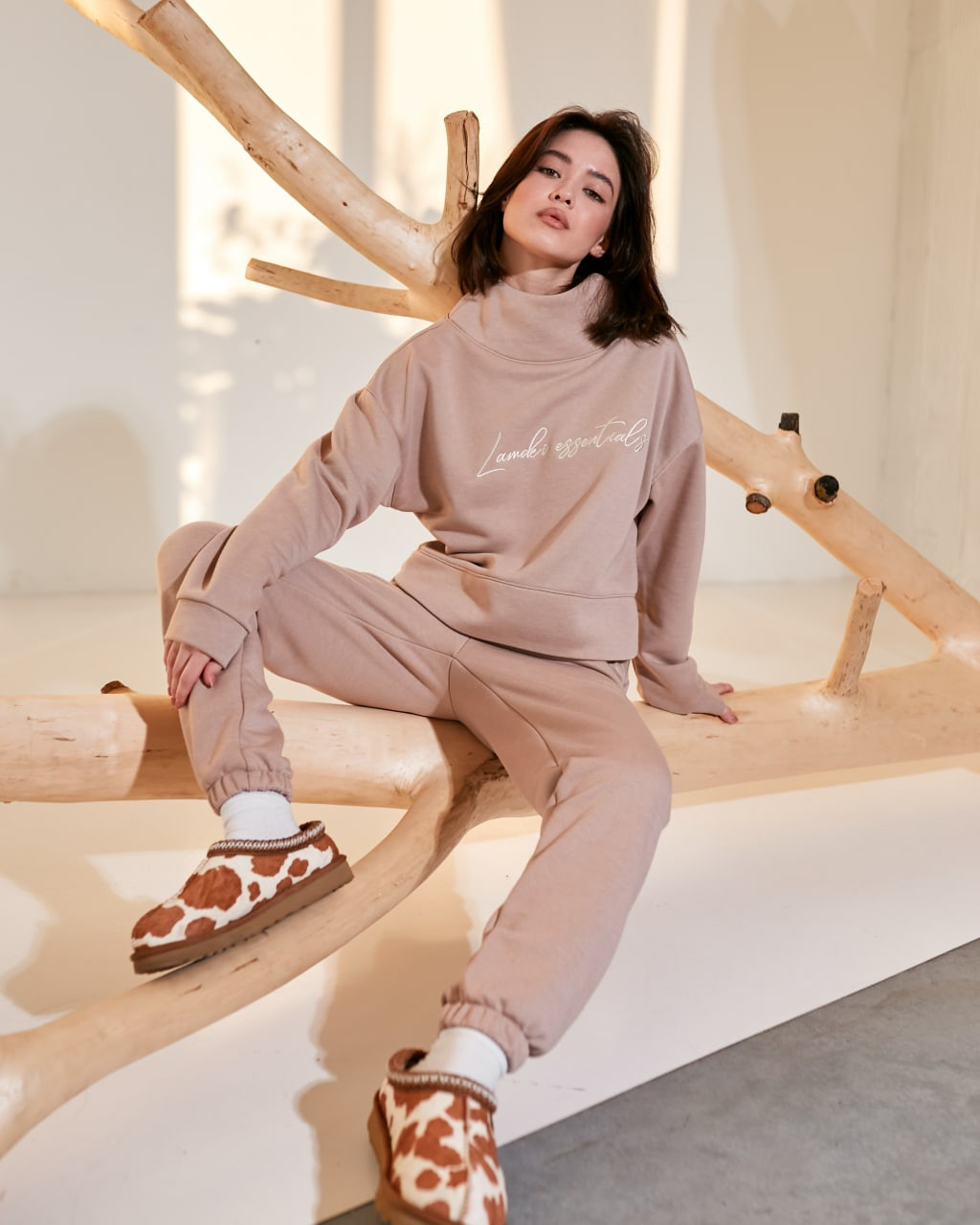 Жіночий костюм із джогерами (Розмір S) какао №231_0021