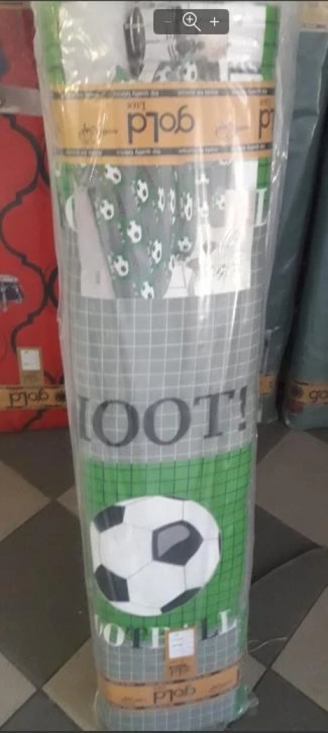 Ткань для постельного белья Бязь "Gold" Lux детская "Футбол" GLB7282green