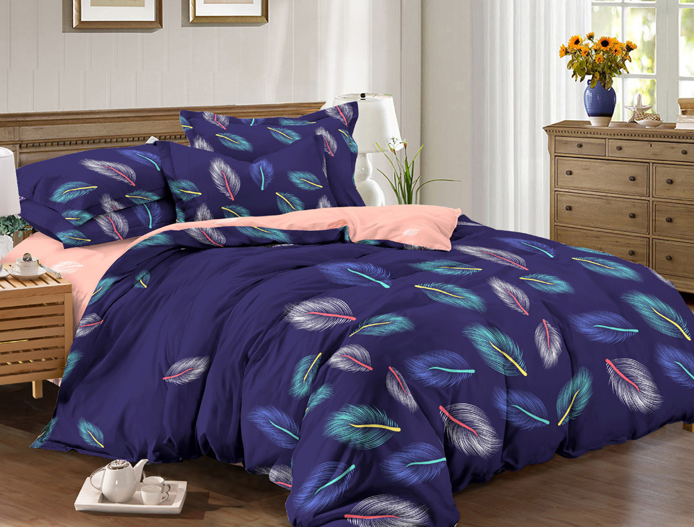 Семейный набор хлопкового постельного белья из Сатина №614АВ Черешенка™