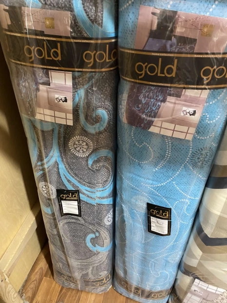 Ткань для постельного белья Бязь "Gold" Lux "Абстрактный принт (завитки, крупный)" GL069 (A+B) - (50м+50м).