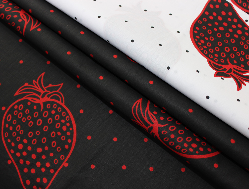 Тканина для постільної білизни Бязь "Gold" Lux "Полунички" GL1336 (A+B) - (50м+50м)