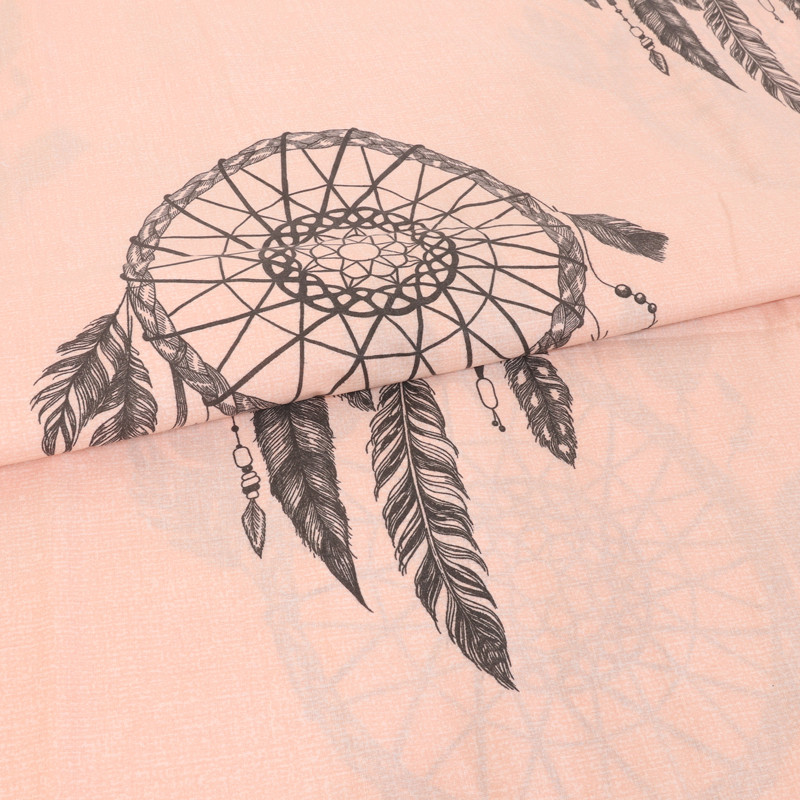 Ткань для постельного белья Бязь "Gold" Lux "Ловец снов (бежевий)" GL3929