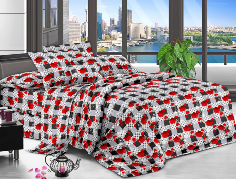 Двоспальний набір постільної білизни 180*220 із полікотону №206034 Черешенька™