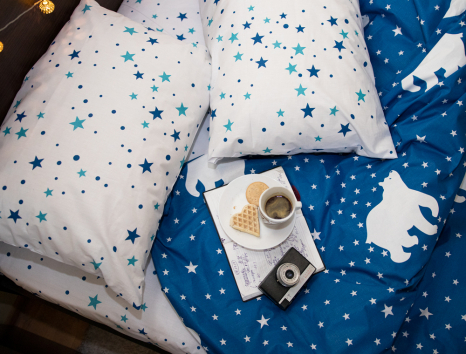 Двоспальний набір постільної білизни 180*220 із Бязі "Gold" №151516AB Черешенка™