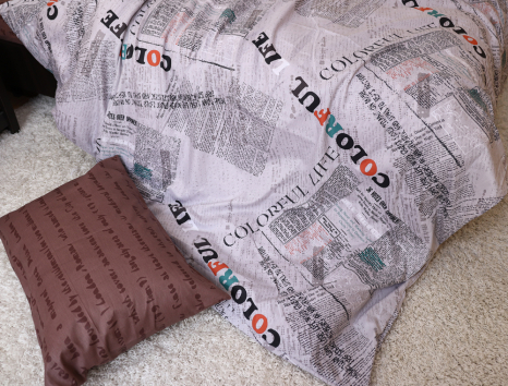 Семейный набор хлопкового постельного белья из Сатина №050AB Черешенка™