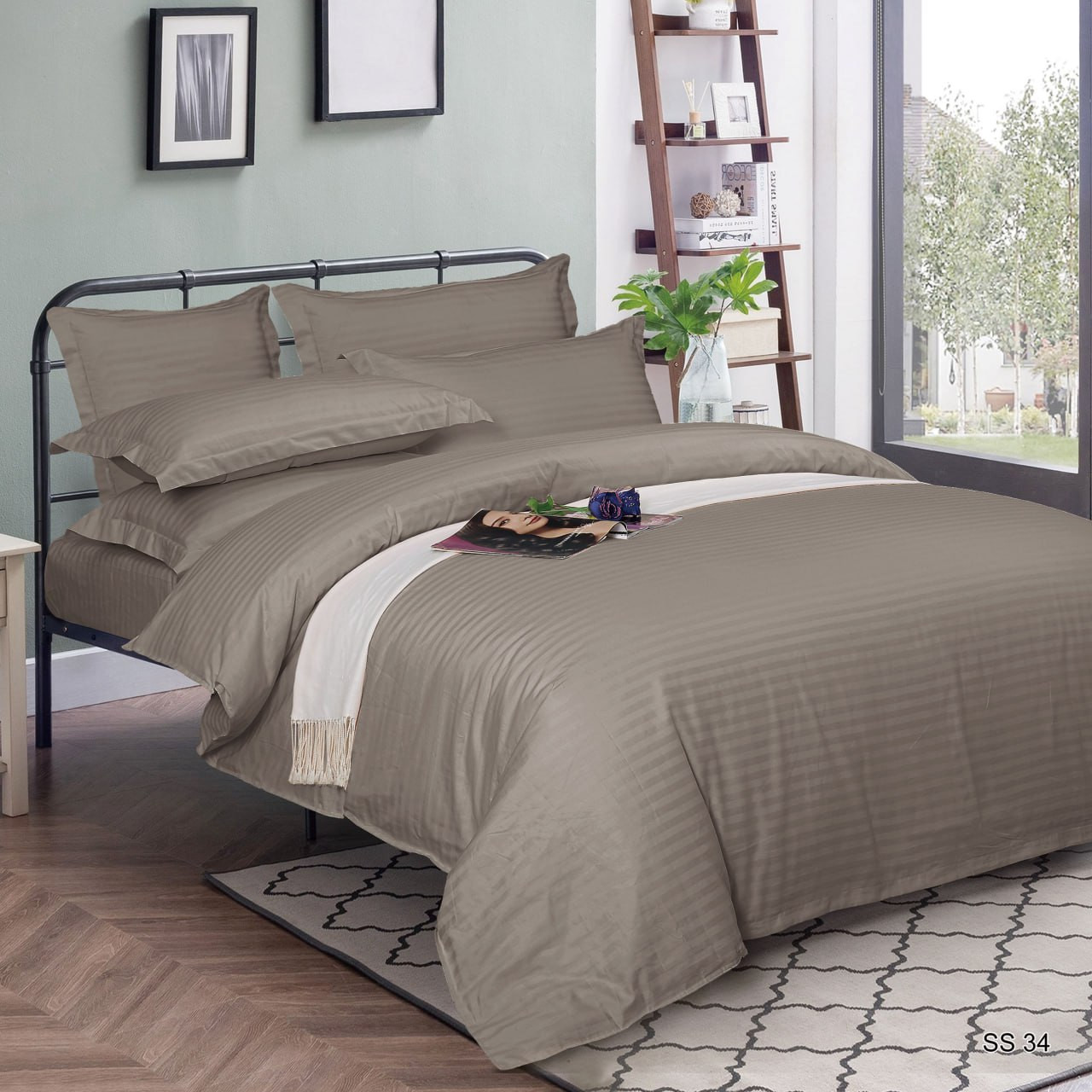 Ткань для постельного белья Страйп-сатин ST34 (50м)