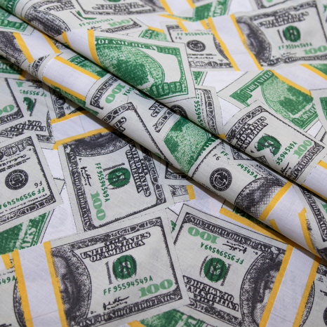 Ткань для постельного белья Бязь "Gold" Lux "Мировые деньги" GL7010