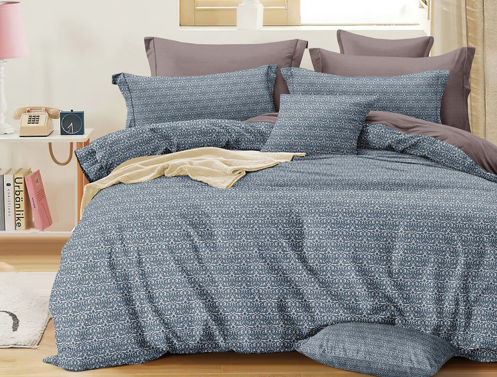 Полуторный набор постельного белья 150*220 из Сатина №44226AB Черешенка™