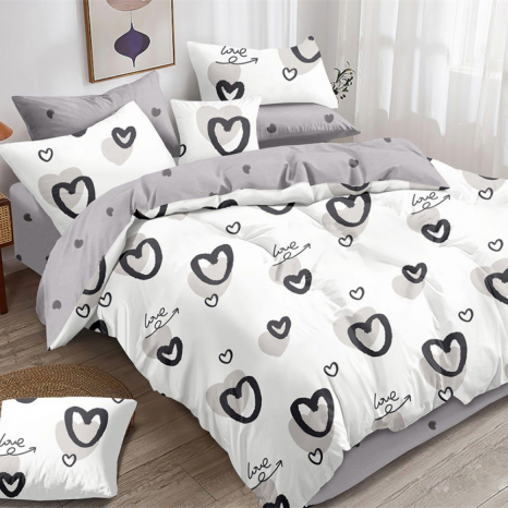 Полуторний набір постільної білизни 150*220 із Бязі "Gold" №513238AB Черешенька™