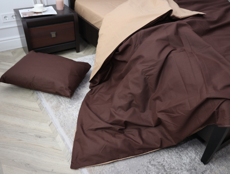 Євро-максі набір однотонної постільної білизни 200*220 із Бязі "Gold" №155513AB Черешенка™