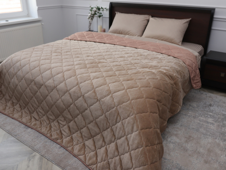 Полуторне флісове стьобане покривало №55073R