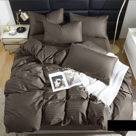Сімейний набір постільної білизни з Страйп Сатину №54024