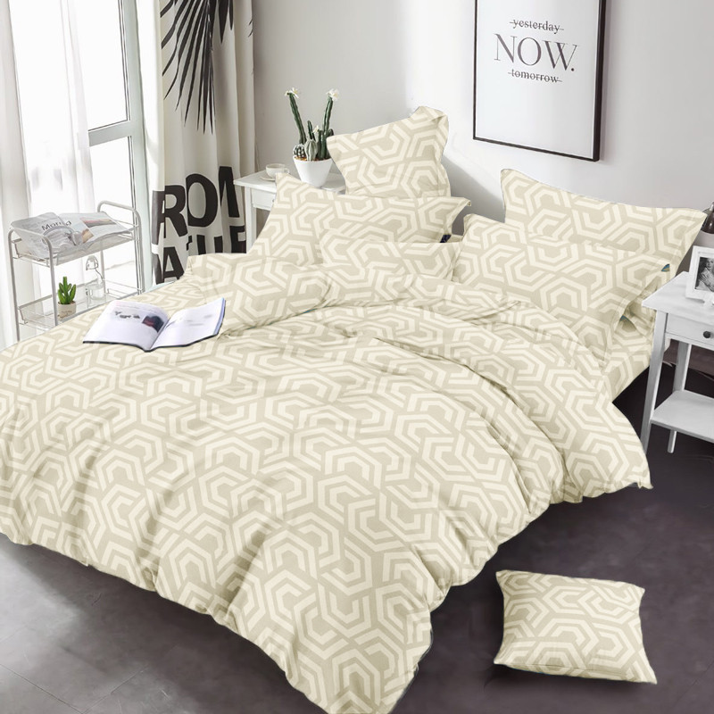 Двоспальний набір постільної білизни 180*220 із Бязі "Gold" №157865Beige Черешенка™