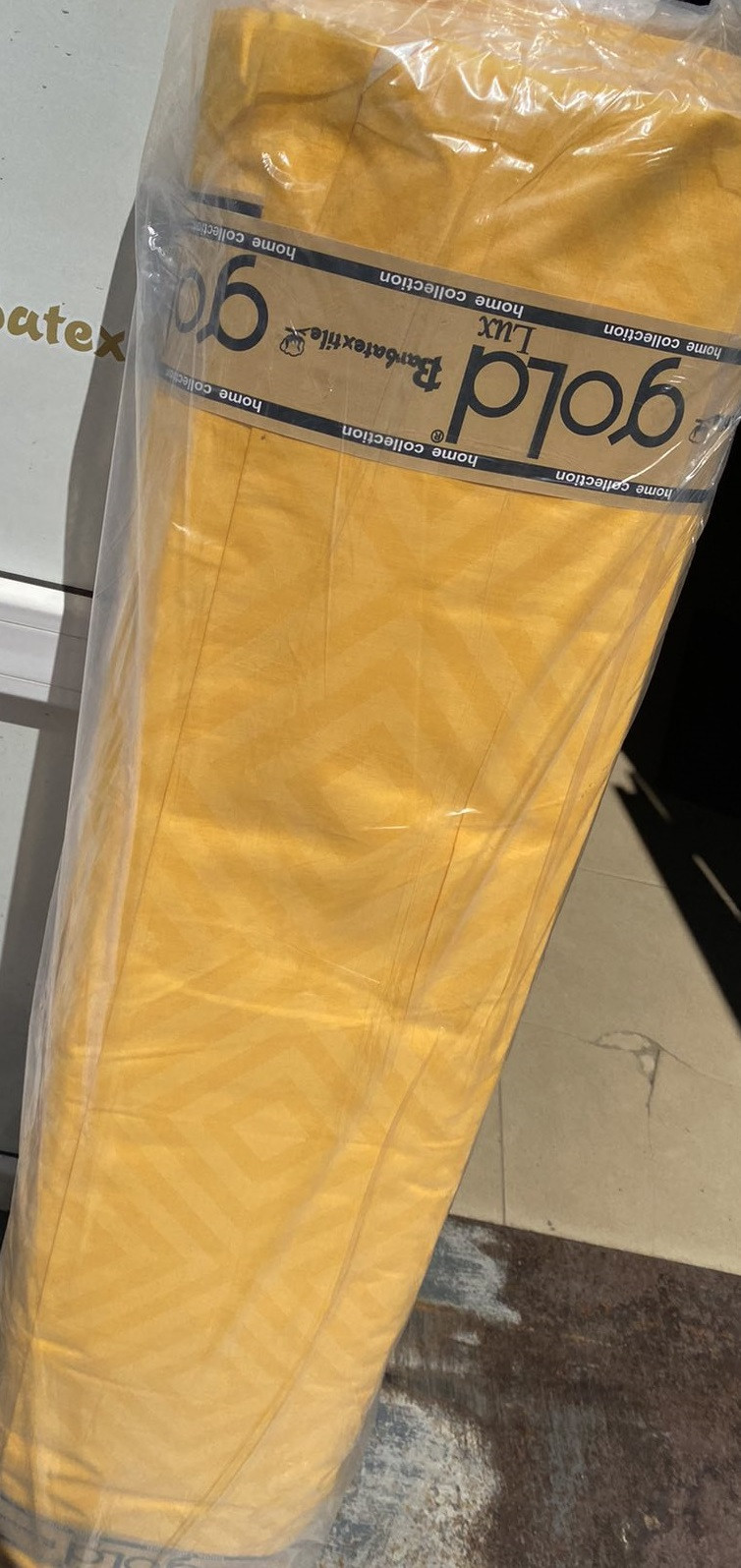 Тканина для постільної білизни Бязь "Gold" Lux з ромбами GL136yellow (50м)