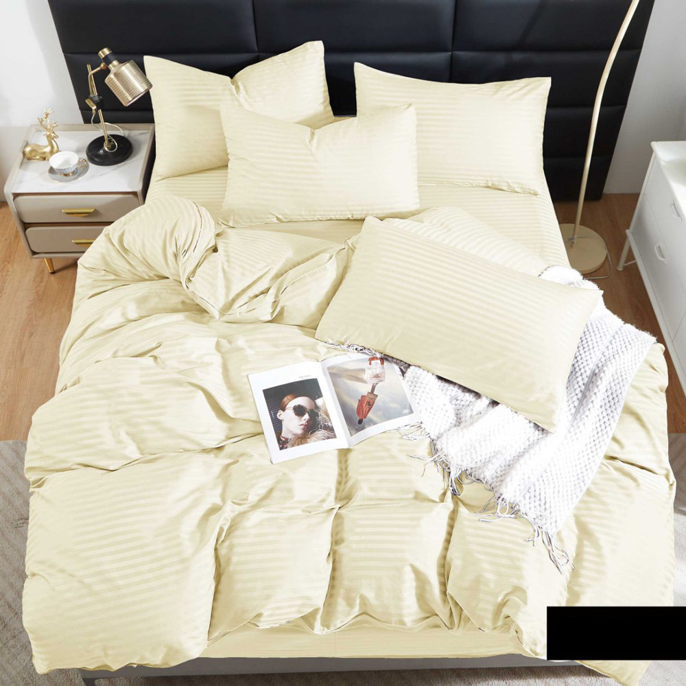 Євро-максі набір постільної білизни 200*220 з Страйп Сатину №54001