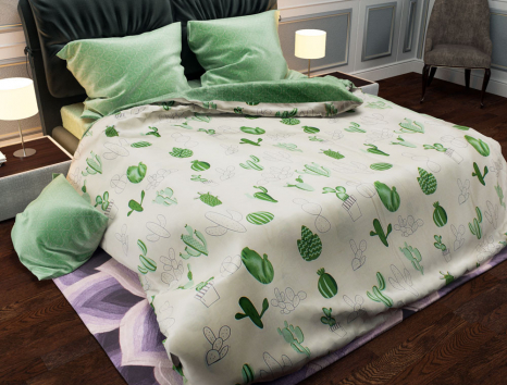 Полуторний набір постільної білизни 150*220 із Бязі "Gold" №152915AB Черешенка™